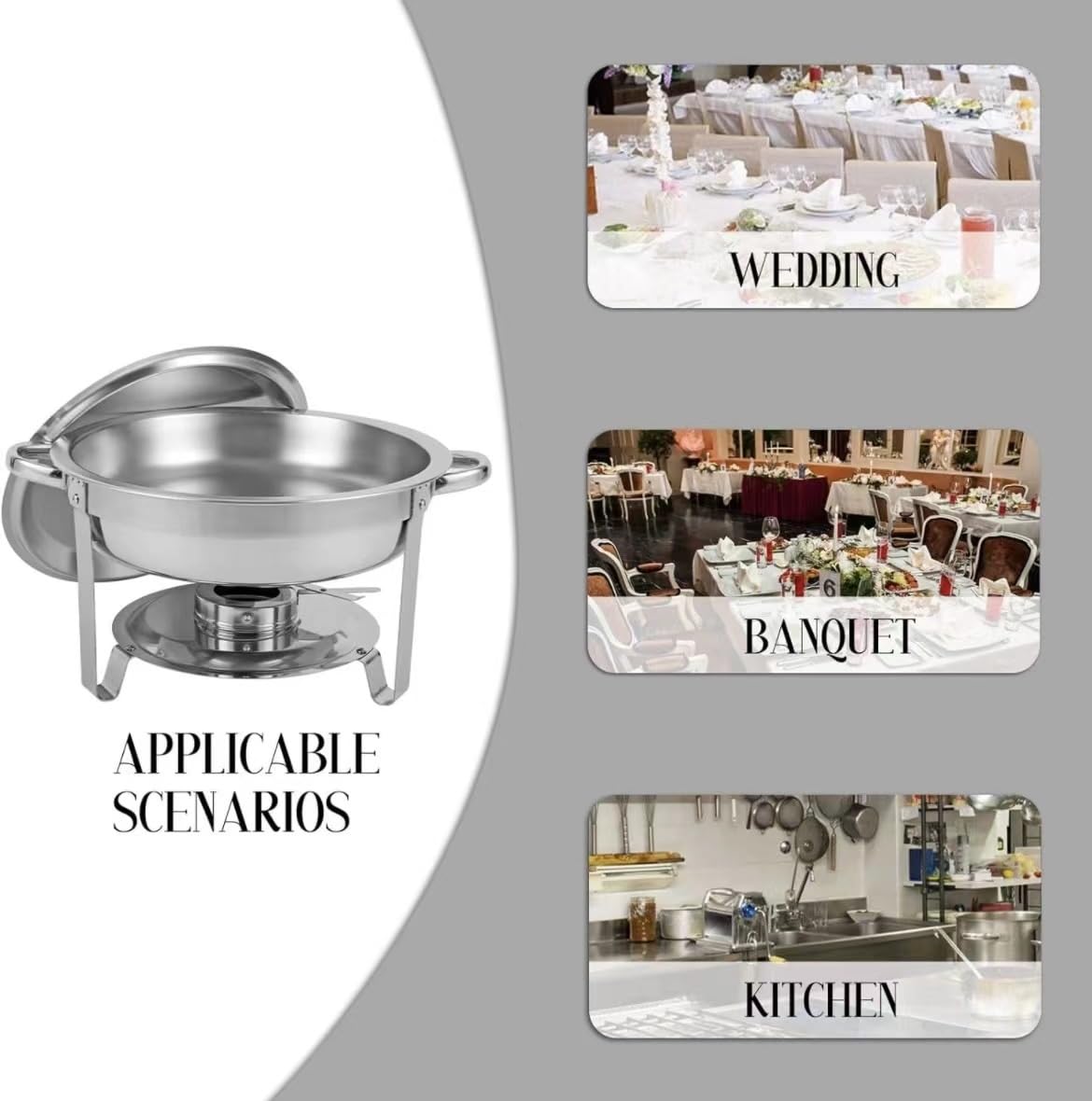 Chafing Dish Buffet Set 4,5L Chafer en acier inoxydable chauffe plat