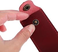 Vista 3 de NUOBESTY Funda de piel de vaca genuina para bolígrafo, con botón a presión para bolígrafos estilográfica, compacta, 6.61 x 1.57 x 0.59 pulgadas