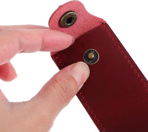 Miniatura 3 de NUOBESTY Estuche de cuero para bolígrafo, funda para bolígrafo individual, funda suave para bolígrafo, suministros de escritorio (rojo vino)
