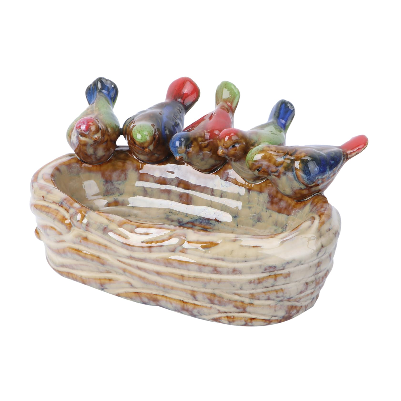 Sosoport 1pezzi Piatto Ceramica Per Frutta e Cibo Per Uccelli Decorazione Da Giardino Creativa e Versatile Design Chic e Funzionale Adatto Per Frutta e Adornamenti Da Giardino