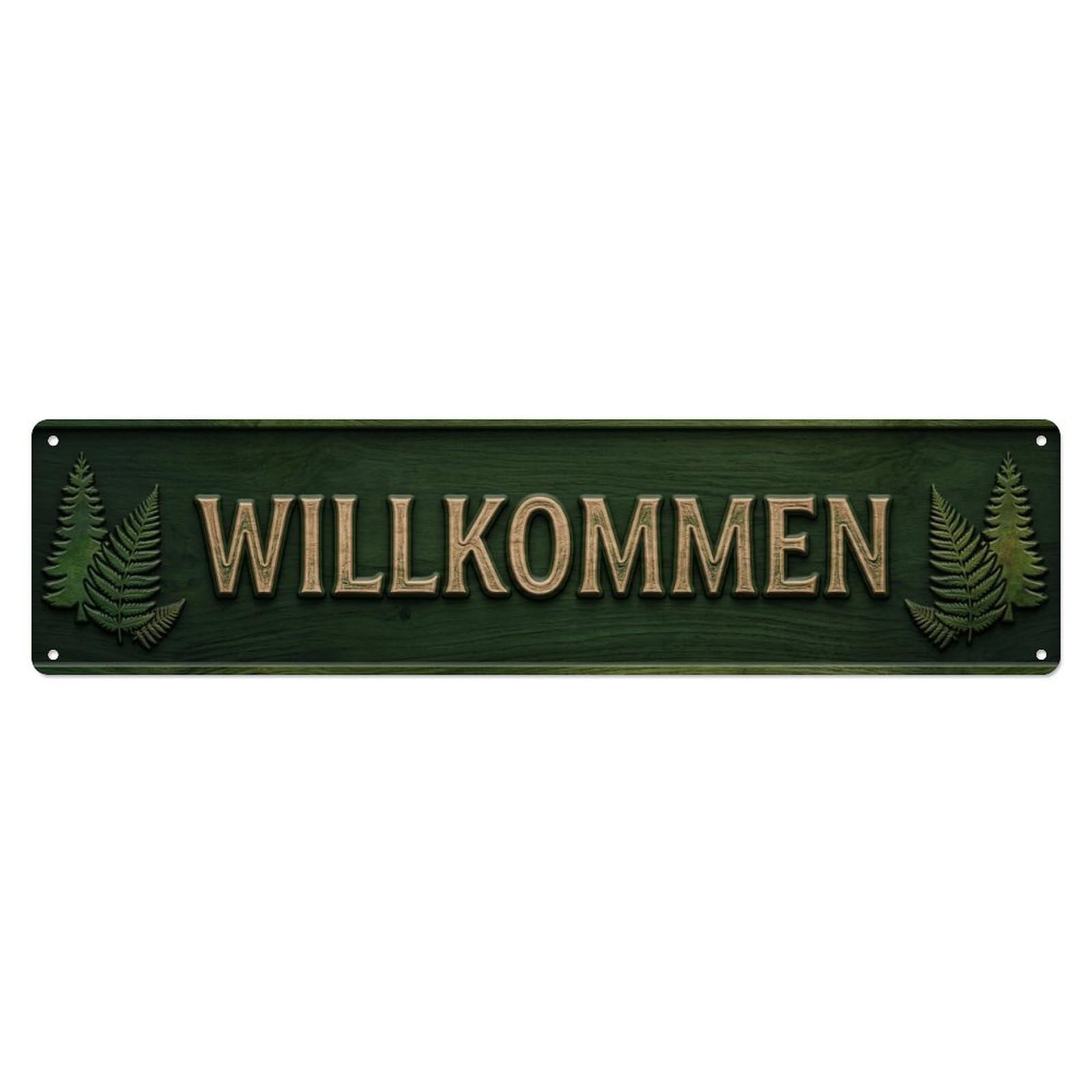 Forest Green Deep Nature Welcome Metal Tin Sign