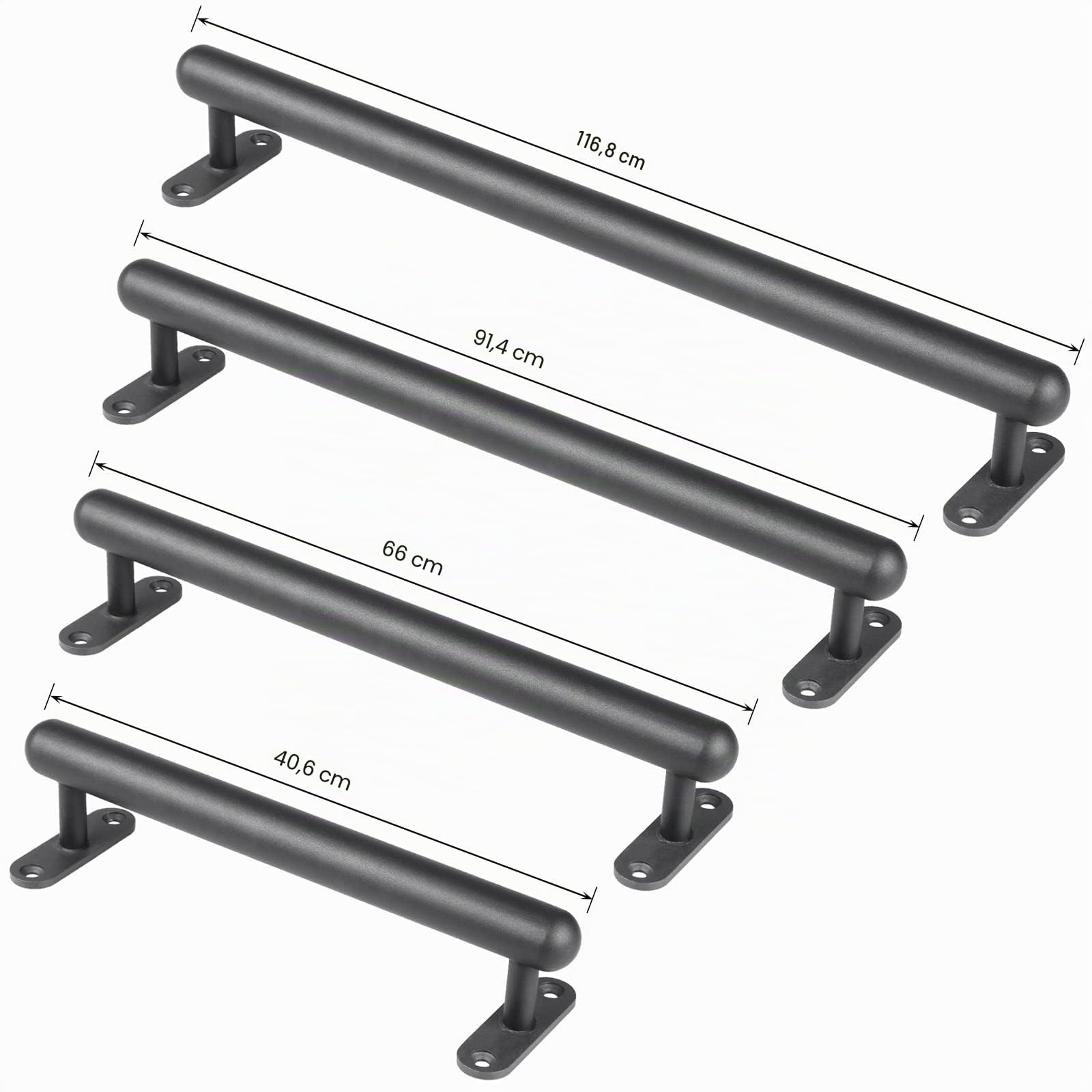 Dolibest 41cm Corrimano in Metallo da Parete, corrimano per gradini delle Scale, Maniglia di Sicurezza Antiscivolo, Barra di Sostegno per Scale Senza Barriere per Anziani, 1,3 Pollici Rotondo