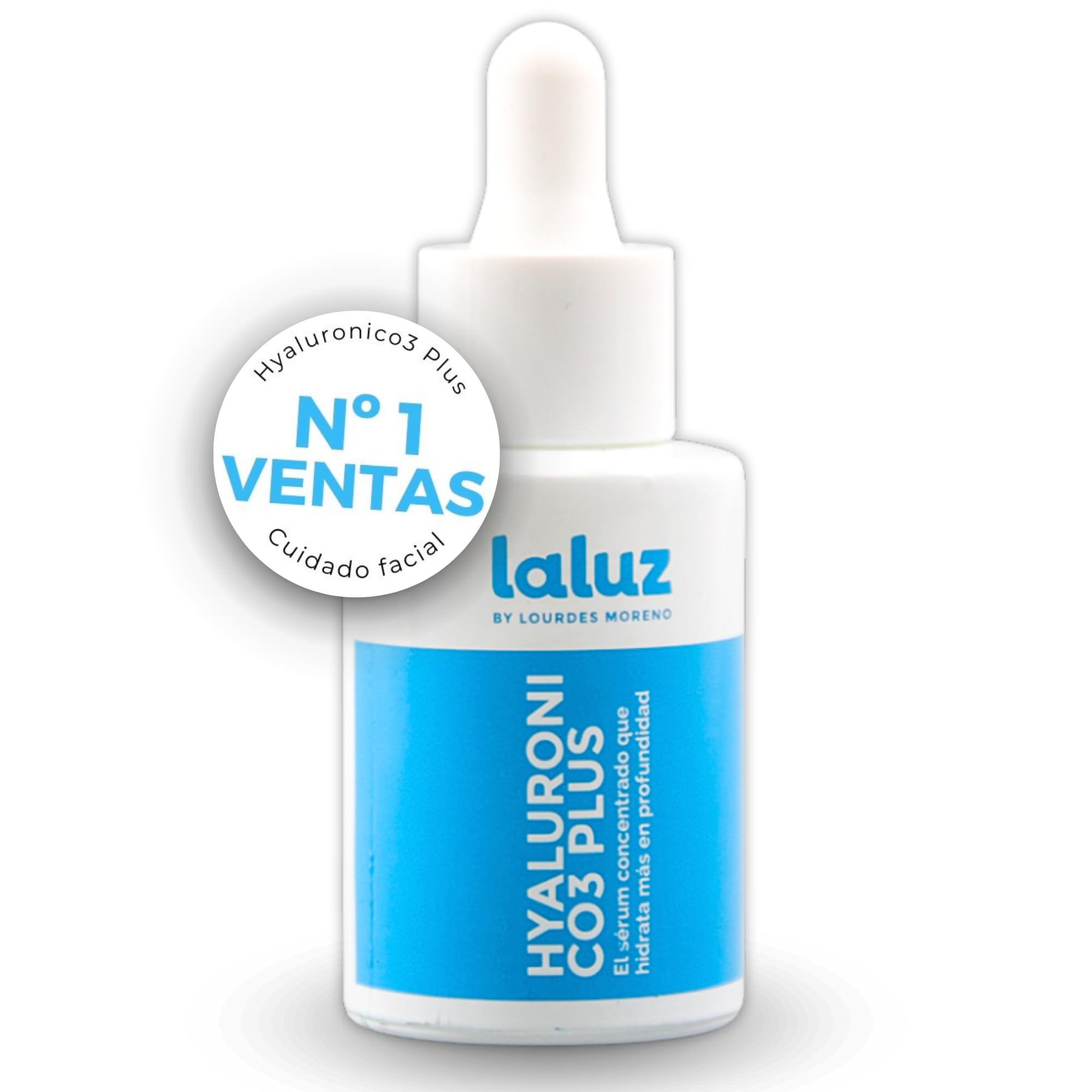 Lourdes Moreno I Serum Acido Hialuronico Premium I Perfecto para contorno de ojos, rostro, cuello y escote I Serum facial acido hialuronico Hyaluronico3 Plus I 30ml I