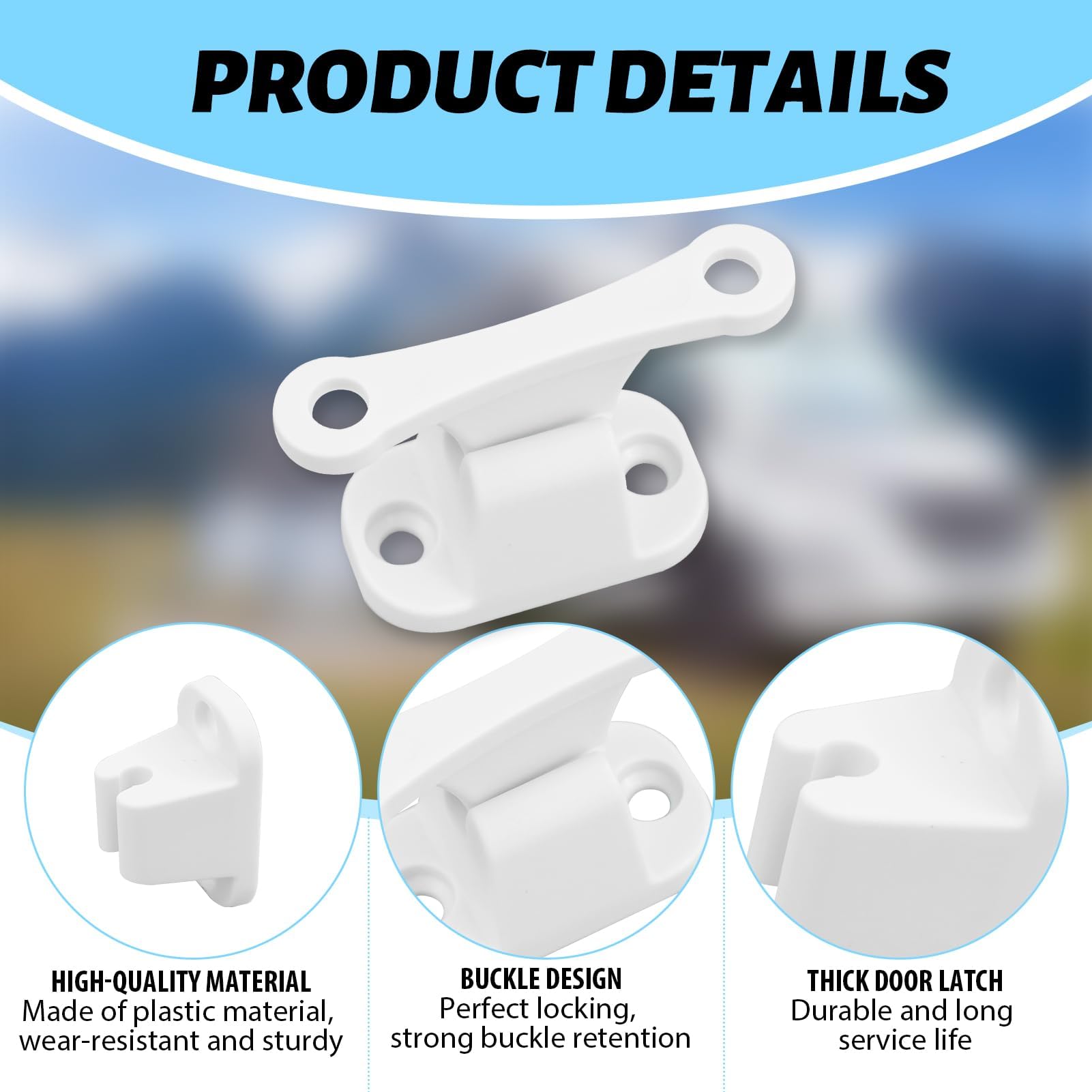 Lot De 2 Paires Loquets De Porte Pour Caravane - Bloc Porte Camping Car