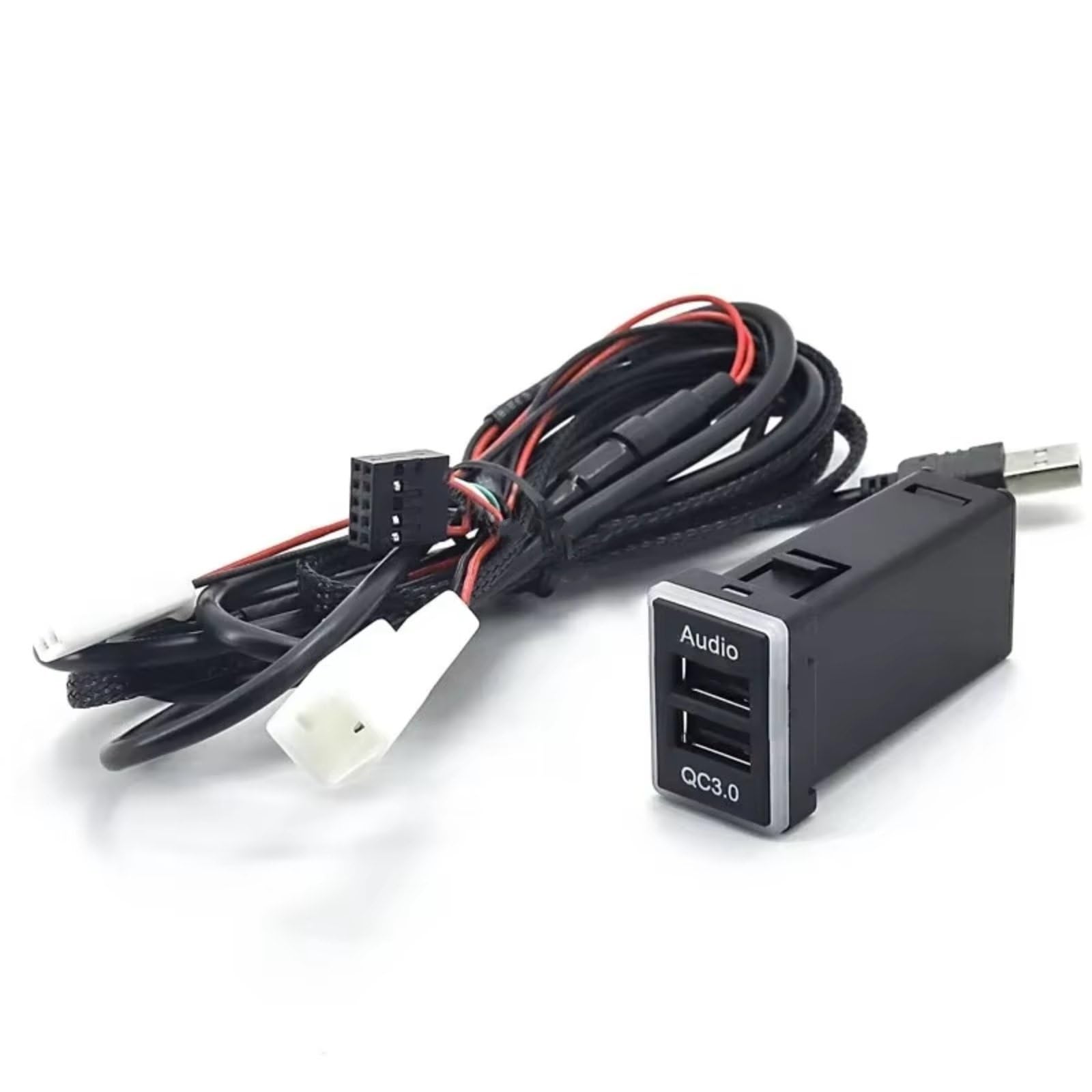 Compatible Con Toyota Para Land Para Cruiser 2012 1 Pc Qc3.0 Usb Rápido Para Cargador Adaptador Puertos Doble Enchufe Audio 12V 24V A Prueba Agua Interfaz USB AUX Automóvil