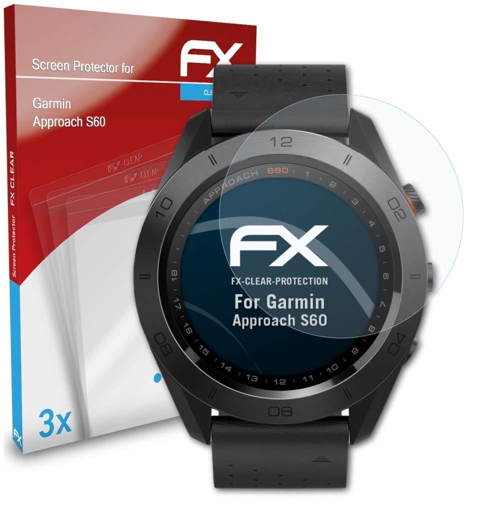 atFoliX Screen Protection Film compatible with Garmin Approach S60 Screen Protector, ultra-clear FX Protective Film (3X)