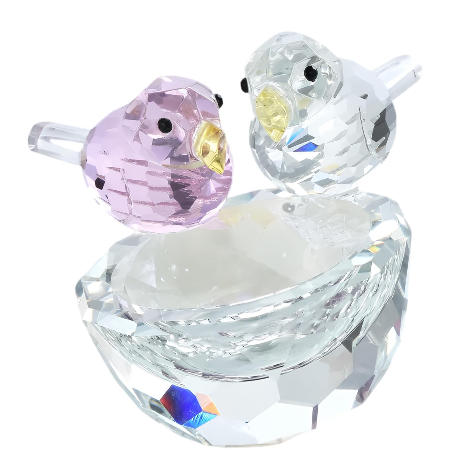 Xjdzineq Crystal Bird Figurine Collectible Art Glass Animal Figurines Table Decors for Home Offices Paperweight Valentine Day Gift Crystal Bird Figurines