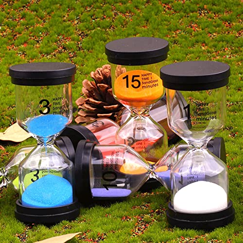 Hour Glass With Sand Colorful Sand Timer For Kids Clock Games Brush One's Teeth Time Management Home Decorations For Living Room Table Decor (6 Pack) #TOP5