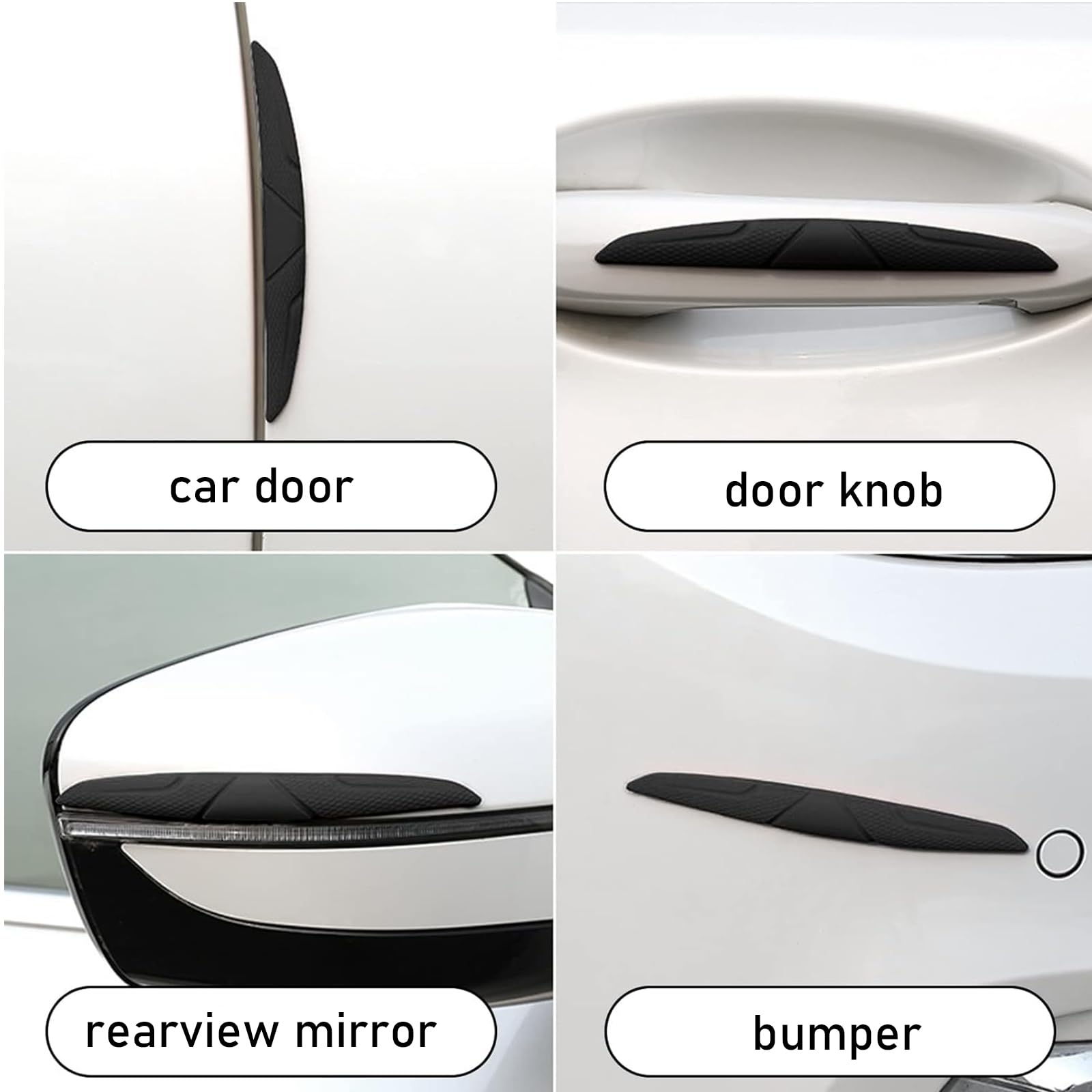 4 Pezzi Protezione Portiere Auto - Strisce Anticollisione In Silicone, Adesivo Antitraccia, Nero - Foto 7