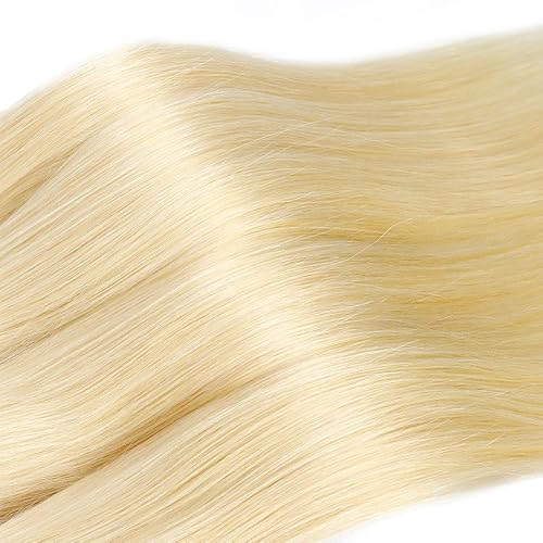 Miniatura 4 de Paquetes de cabello humano rubio de 12 pulgadas, 613 paquetes de cabello humano virgen brasileño 10A, extensiones de cabello rubio, extensiones de