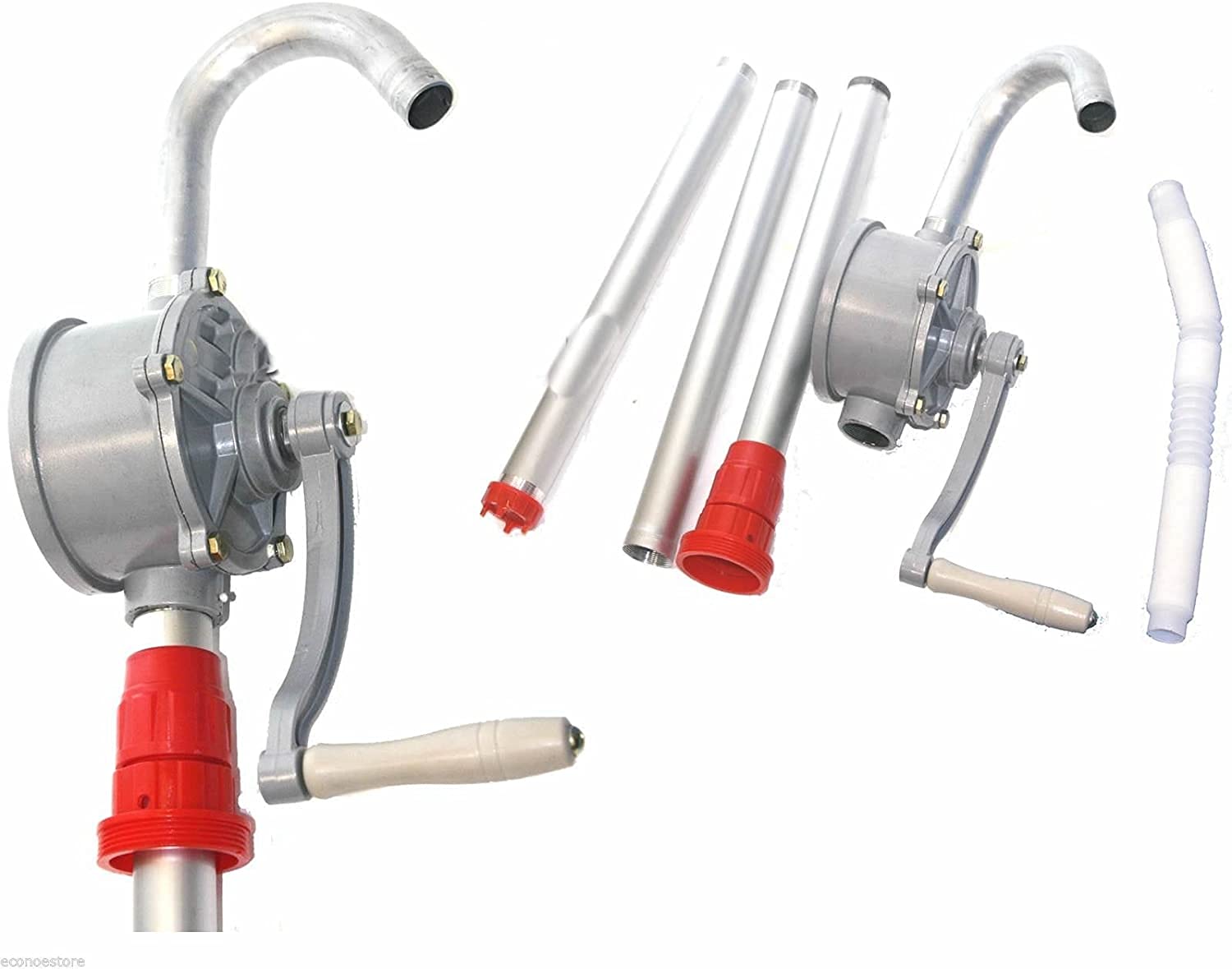 EBTOOLS Pompa Olio Manuale, Pompa Travaso Liquidi a Manovella, Rotativa Olio Barile Pompa Manuale Pompa Gasolio in Lega di Alluminio, 29 L/Min, Pompa per Fusti Manuale