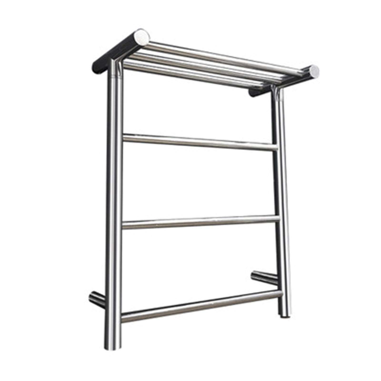 asdchZen Drying Rack, Electric 304 Stainless Steel Heated Towel Rack With Shelf, Wall-Mounted Electric Heated Towel Rail, Bathroom Accessories