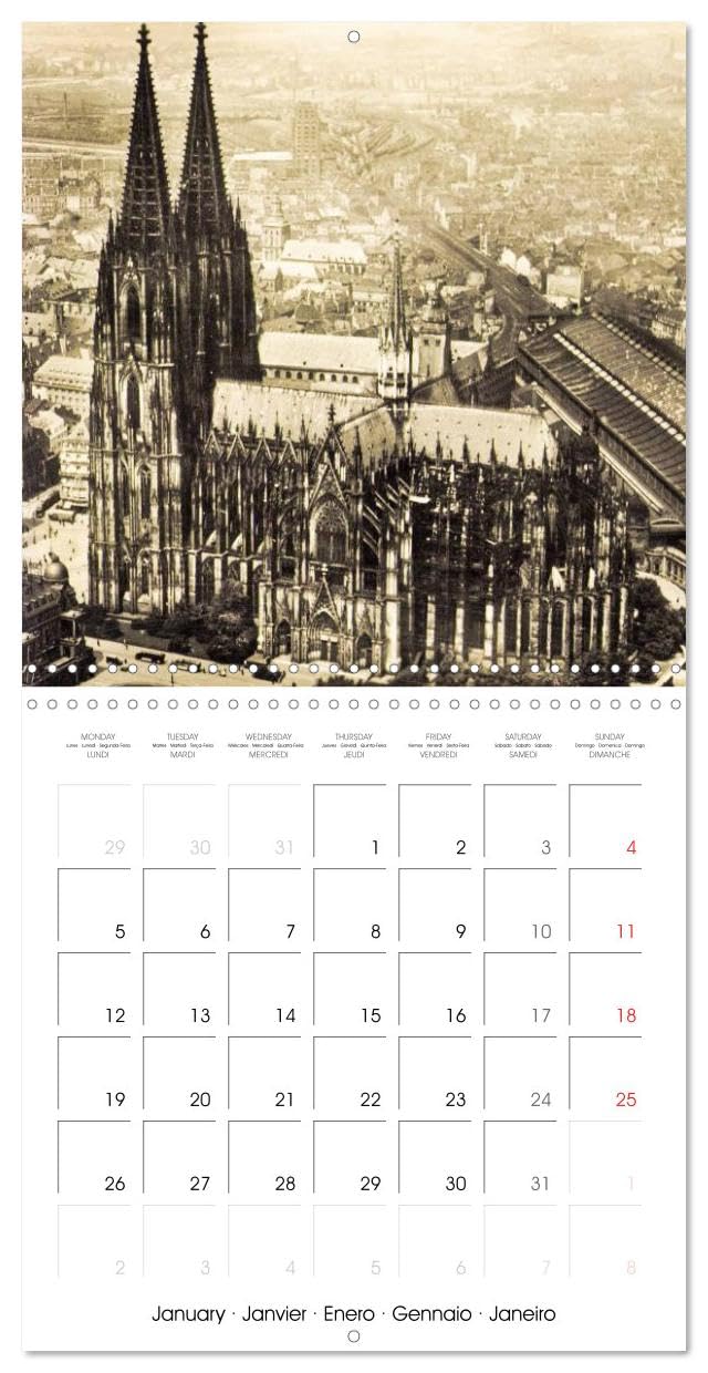 Cologne autrefois : Cartes postales historiques de la ville (Calendrier mural carré 2026 30x30 cm) Calendrier double avec une page pour vos prises de notes: Cologne : Tradition et histoire de la ville