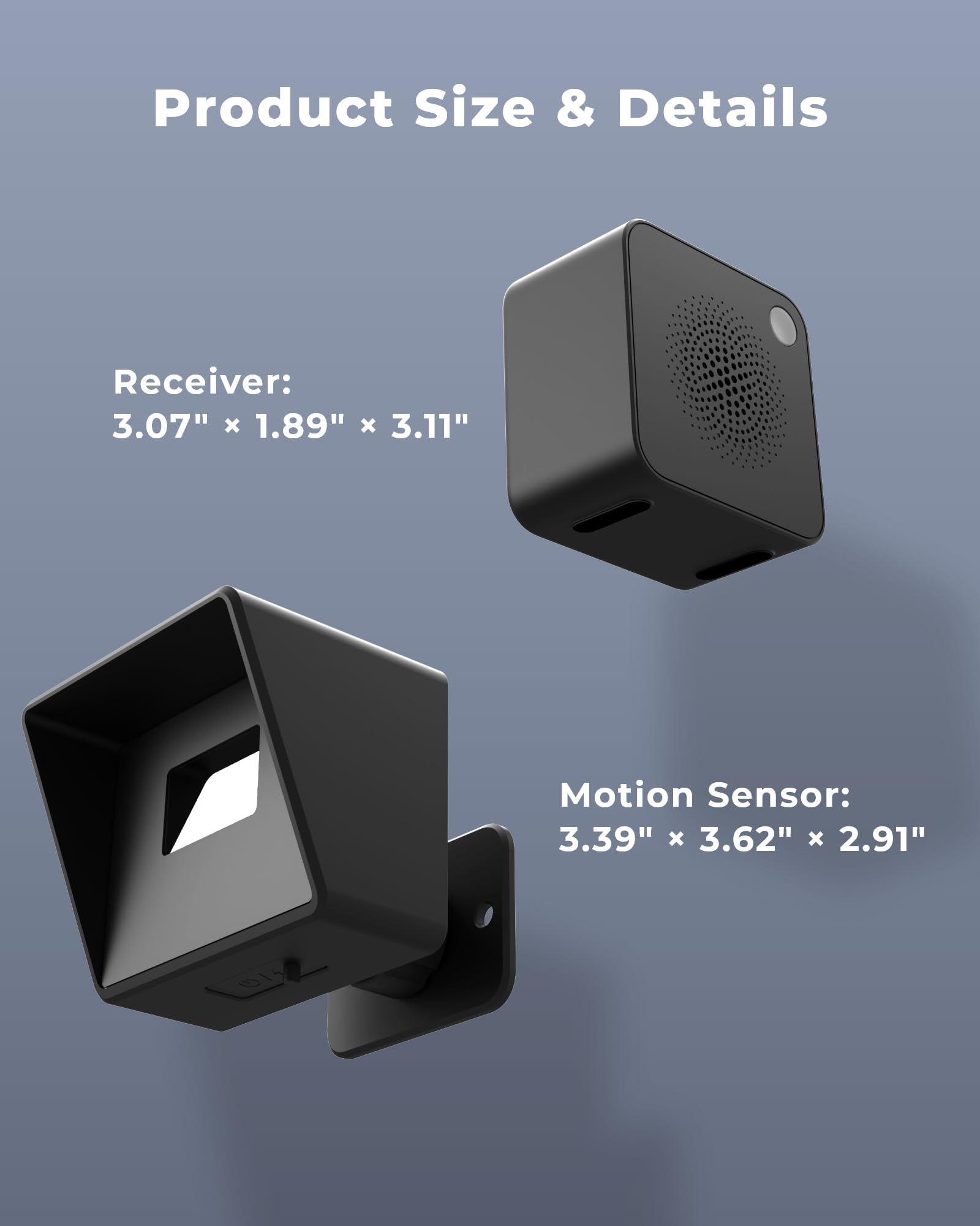 FULNIX Driveway Alarm - Solar Motion Sensor & Receiver -8