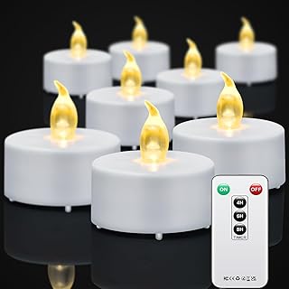 Tea Light Candles with Remote Control,24pack Flickering Flameless LED Candle,Long Lasting 400+Hours,Battery Operated with Timer for Home Decoration Seasonal &Festival Celebration WarmYellow