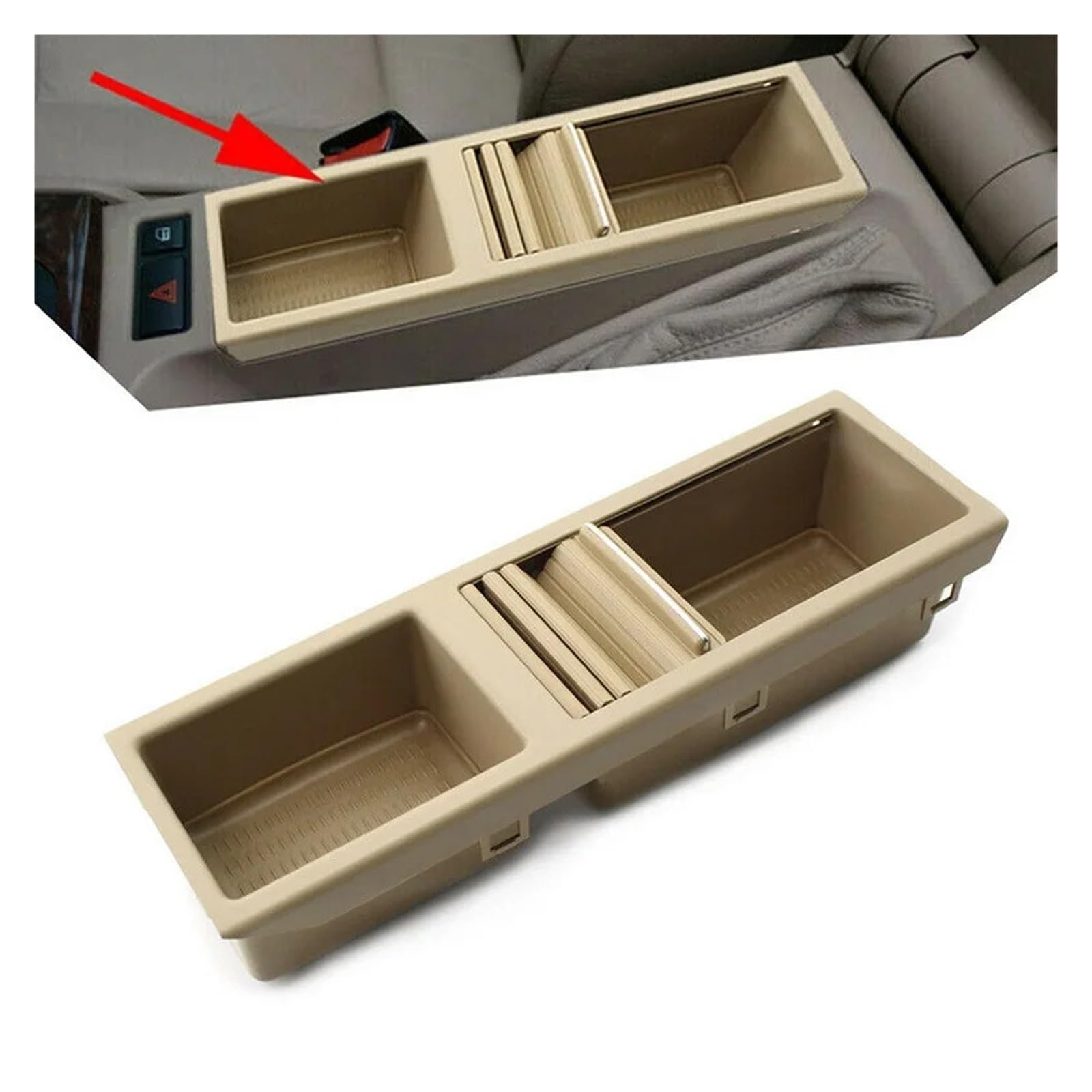 Compatible con portavasos de Coche Serie 3 E46, Consola Central Delantera, Caja de Almacenamiento for Monedas de 1998 a 2007(Black)