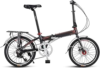 CHEFFS Folding Bicycle Lightweight Alloy Folding City Bike Bicycle, Foldable Bicycle Small Unisex Folding Bicycle 7-Speed Variable Speed, Adult Portable Bicycle City Bicycle