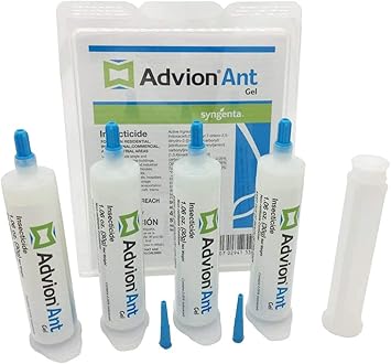 Advion Ant Gel Bait, 4 Tubes x 30-Grams, 1 Plunger and 2 Tips, Effective Ant Bait, Formulated with 0.05% Indoxacarb, Indoor a