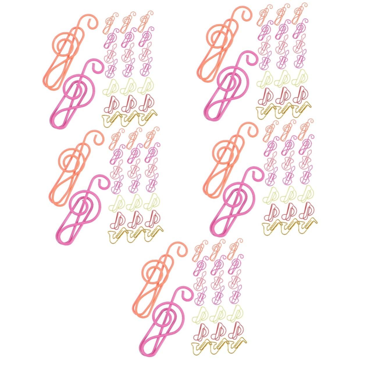 VILLCASE 5 Set Di Grandi Fermagli Per Carta A Forma Di Nota Musicale Fermacarte in Metallo Per Ufficio Scuola Portadocumenti Foto Robusti Ed Eleganti 60 Pezzi*5