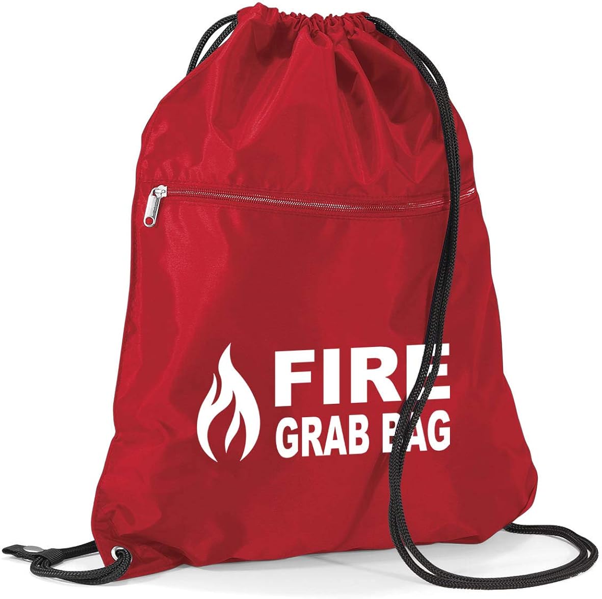 School Evacuation Fire Grab Bag with Flame Logo Graphic Printed Red