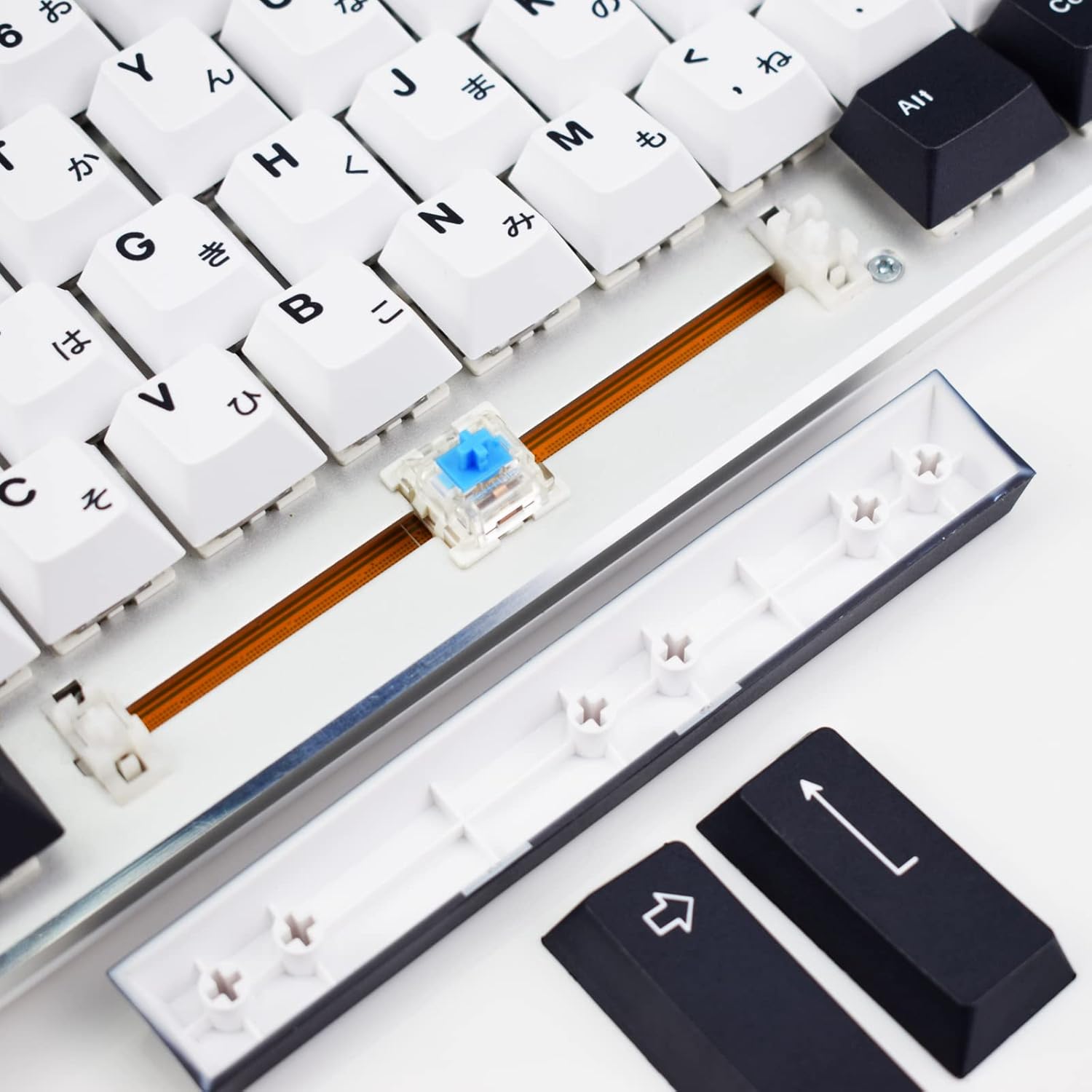 MOLGRIA Keycaps, 129 Set PBT Cherry Profile Dye Sublimation, Custom Japanese Font Keycaps for Gateron Kailh Cherry MX Switch 104/87/74/61 60 Percent Keyboard (Central White)