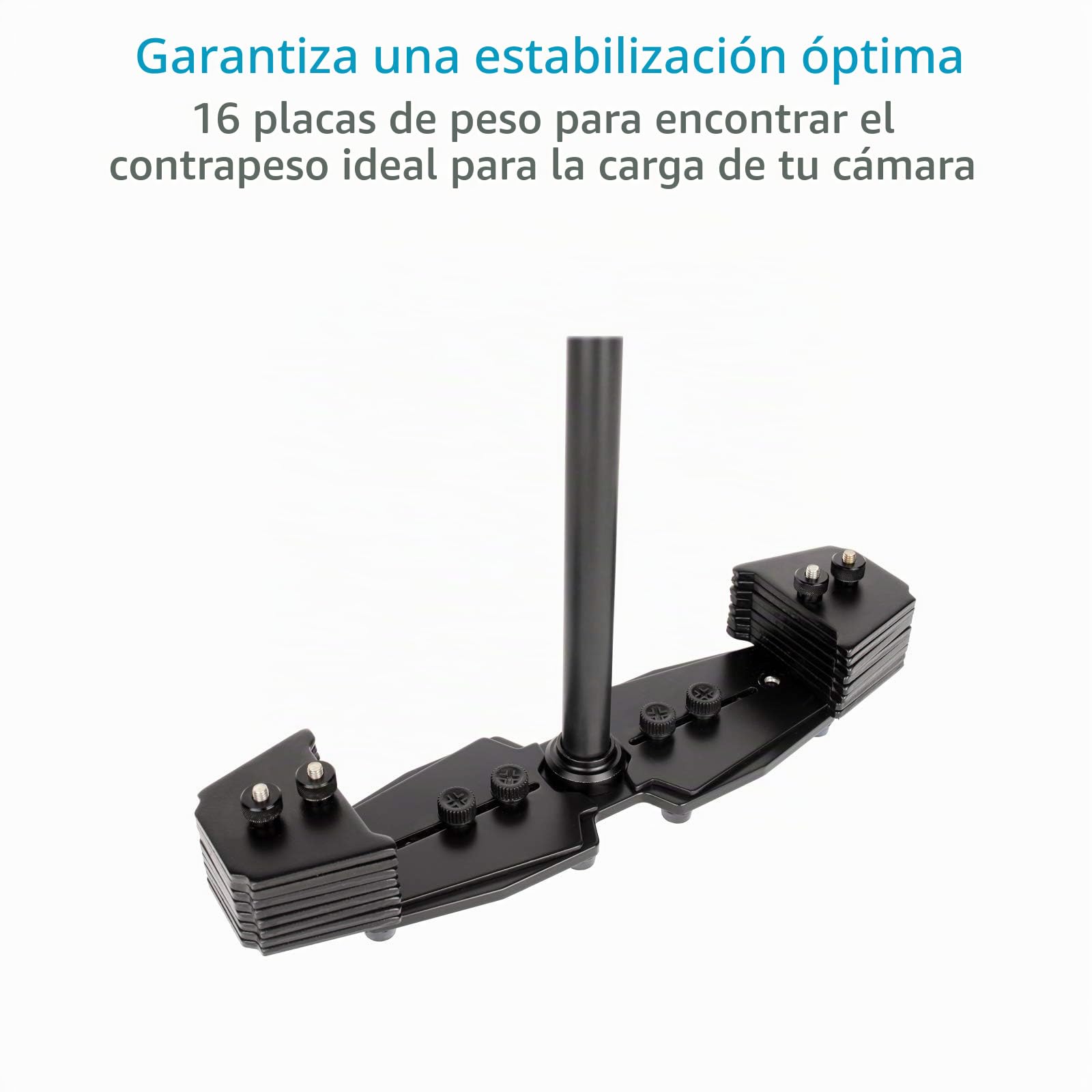 FLYCAM Estabilizador de cámara de vídeo Manual Redking, 0,8-7 kg | Placa de liberación rápida tipo dovetail con gimbal de 3 ejes; poste telescópico de 55 a 82 cm con escala láser.
