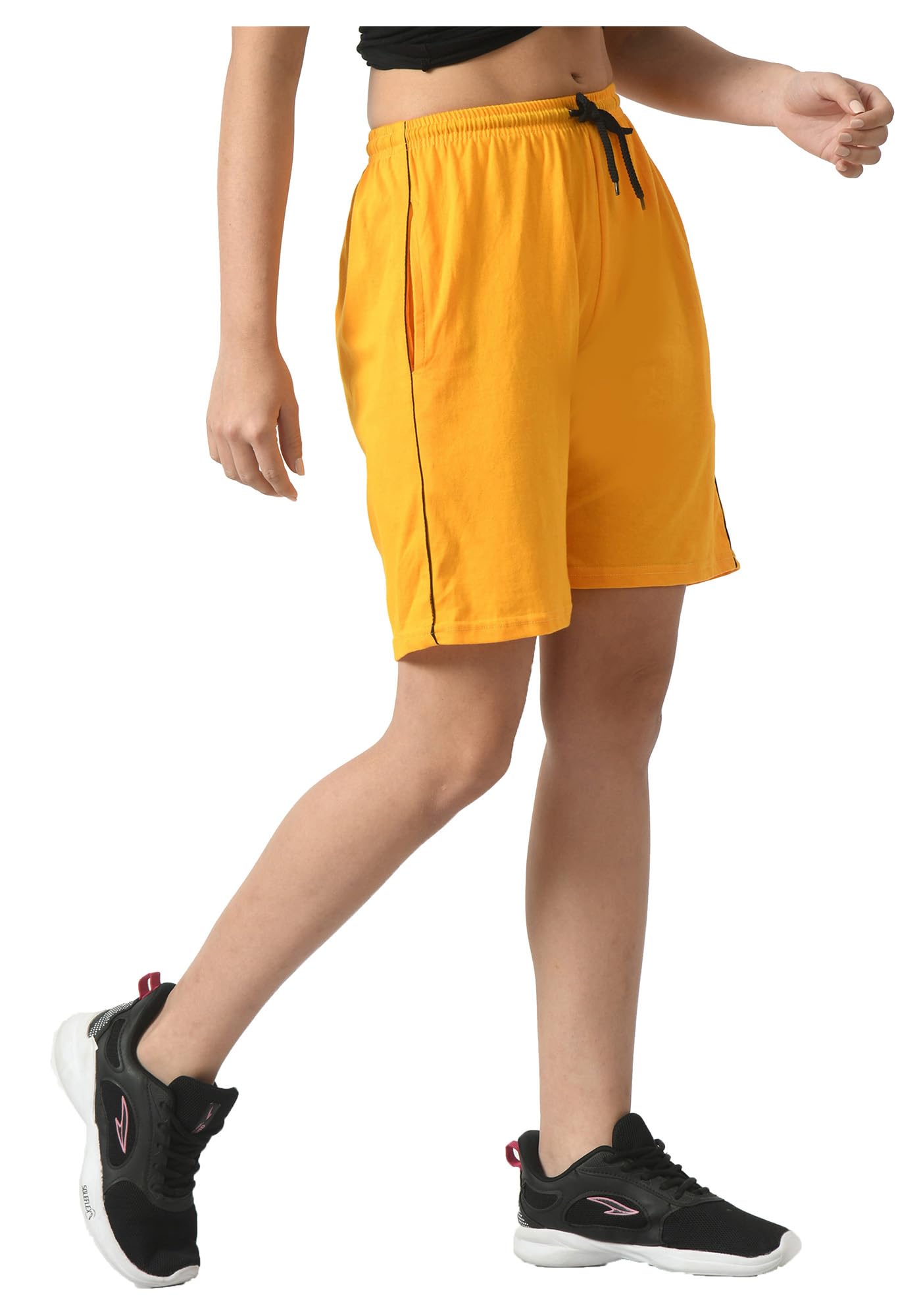 Women Solid Cotton Side Piping Regular Bermuda Shorts (Pack of 1)-image-39