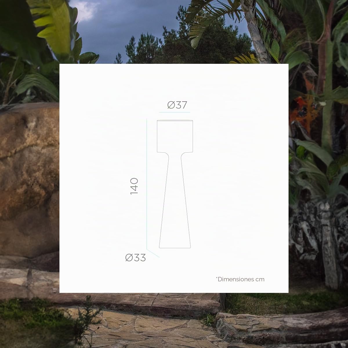 newgarden GRACE- Lámpara de pie para exteriores (140 cm), color blanco