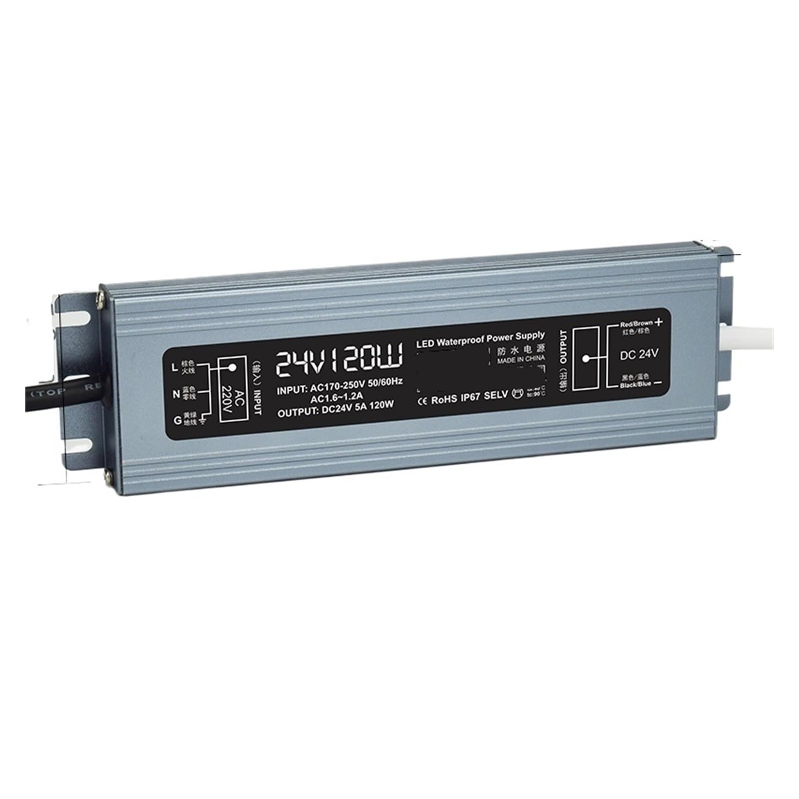 Transformateur CC 24V 5A résistant à l'eau pour éviter les coupures