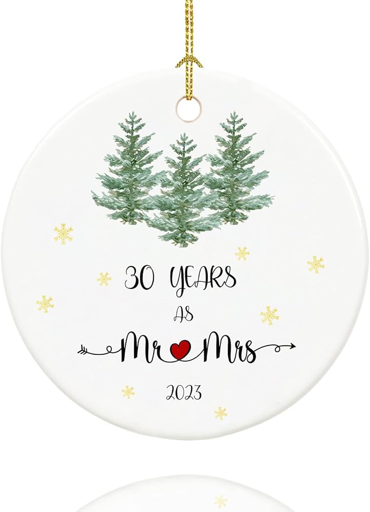 30th wedding anniversary christmas ornament Clearance