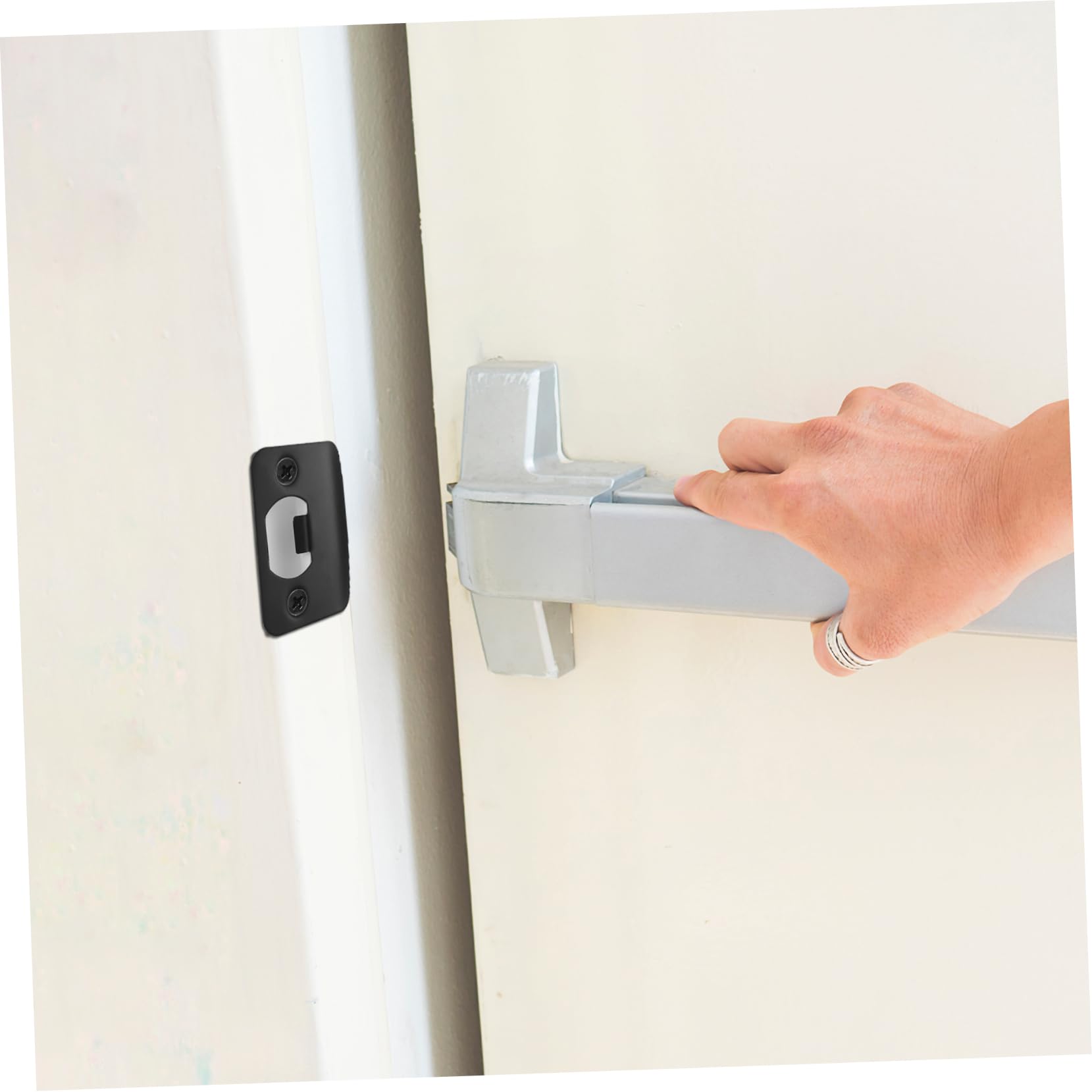 NUOBESTY 4 Ensembles Plaque De Gâche Pour Serrure À Mortaise Lot De Plaques De Renforcement Pour Porte Entrée Avec Métallique Améliorée 4 Pièces * 4