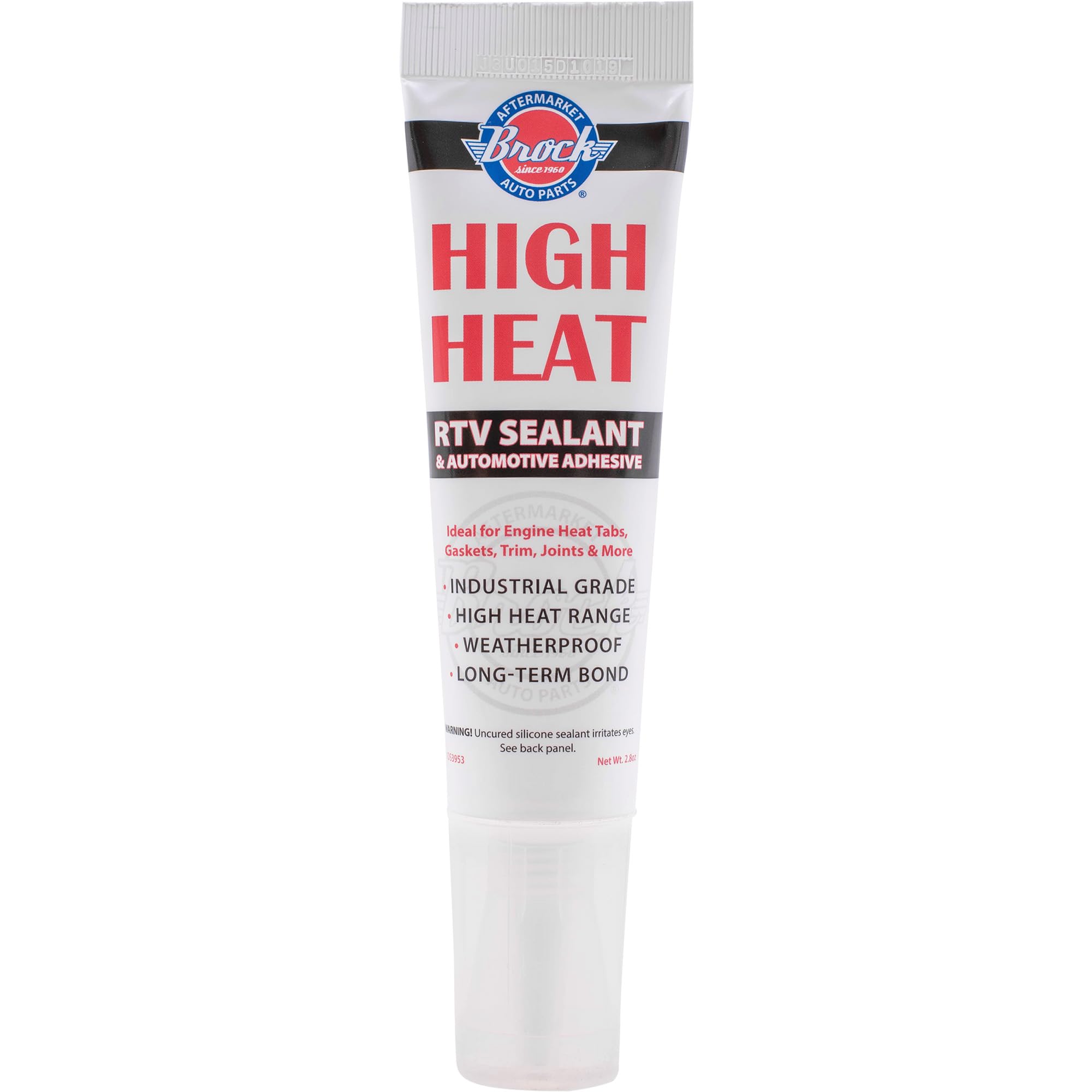 Brock High Heat RTV Sealant & Automotive Adhesive – Industrial Grade Silicone for Heat Tabs, Gaskets, and More – 2.8 oz Tube