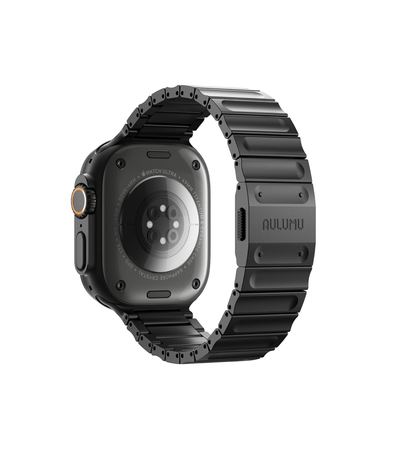 Photo 1 of Aulumu C01 Hi-Per Titanium Alloy Watch Band | for Apple Watch Ultra 3& Ultra 2/1 | Ultra-thin Magnetic Clasp | DLC Professional Hardening Process | iWatch Large Dial Series(49/46/45/44mm) - Black Titanium