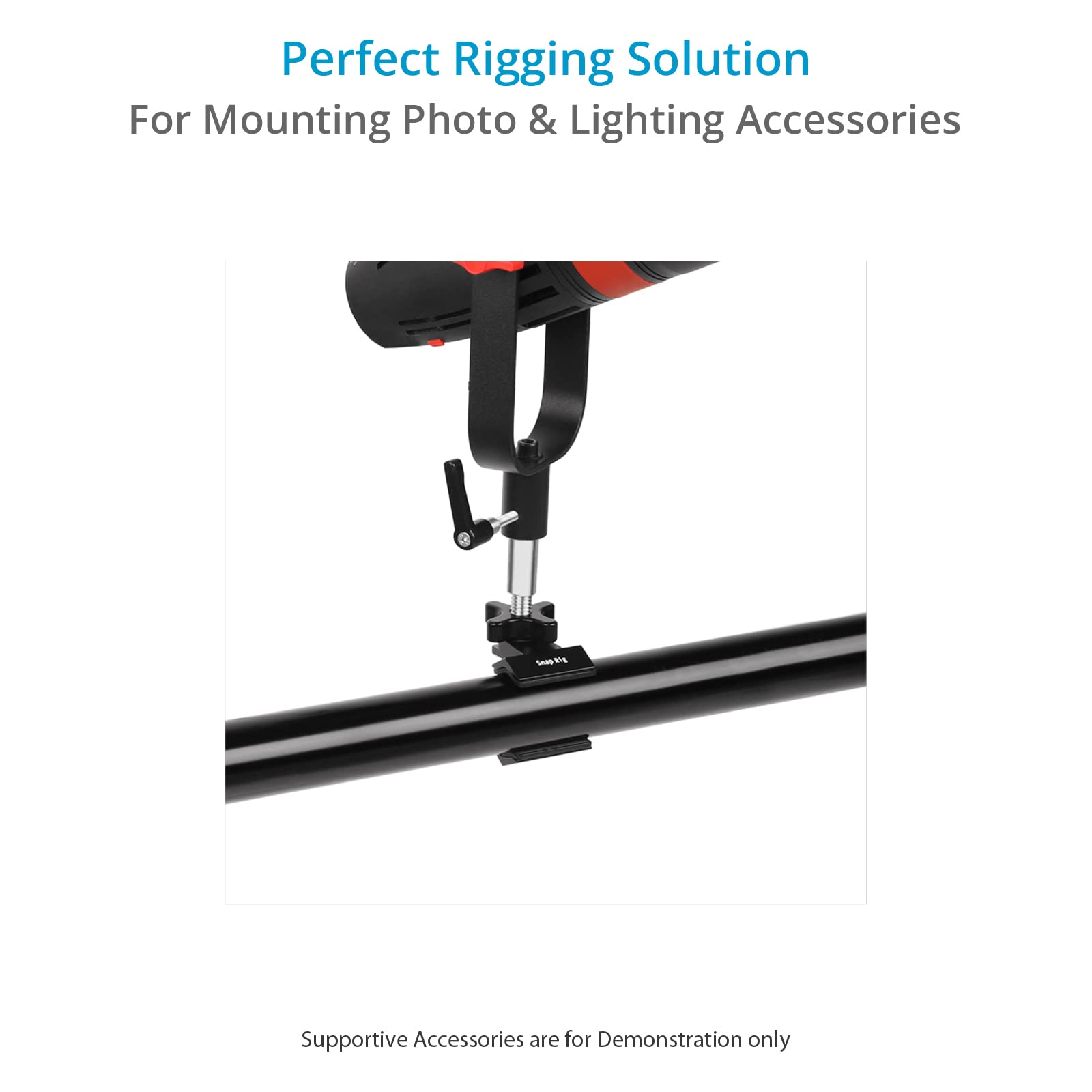 PROAIM SnapRig Morsa a ganasce con Impugnatura, Perno 5/8", Attacco 3/8"-16, Campo Serraggio 2", Carico 20 kg