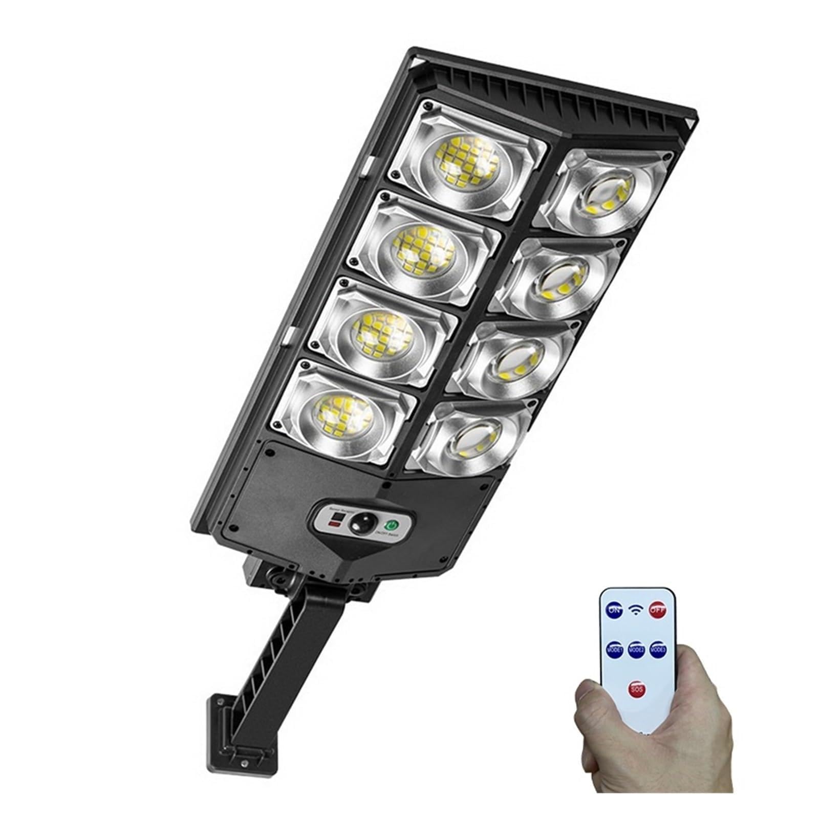 Solarne lampy uliczne, Słoneczne lampy uliczne zewnętrzne wodoodporne 8000lm wysoka jasność lampa LED od zmierzchu do świtu z pilotem na czujnik ruchu do ogrodu na parkingi, tereny wiejskie i przedmie