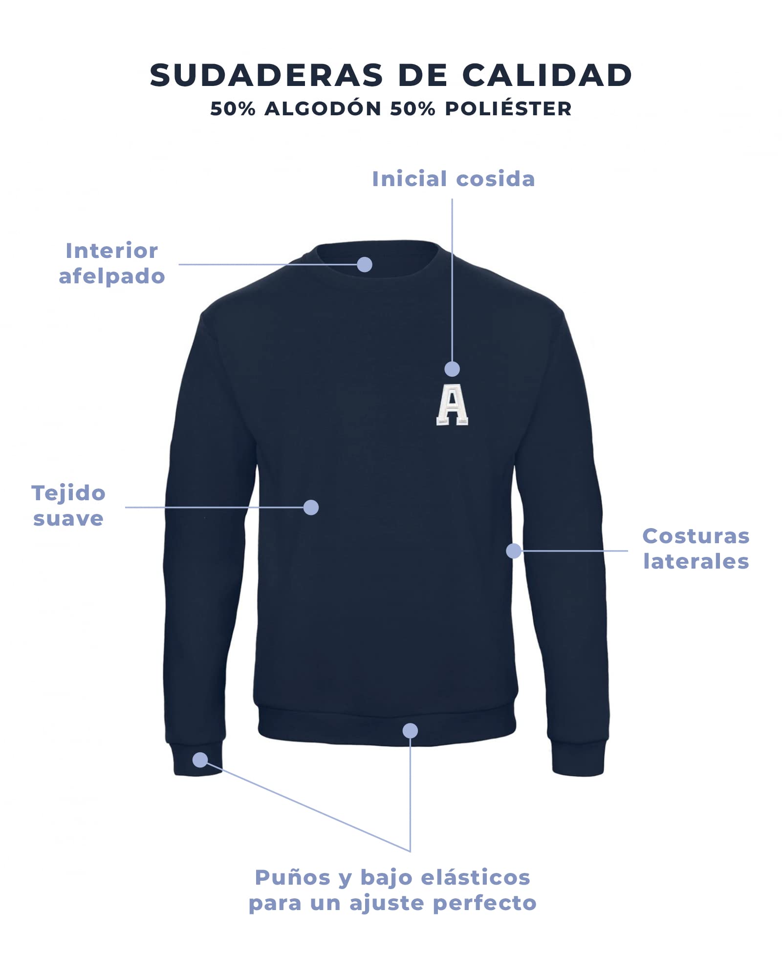Genérico Pack 2 Sudaderas Unisex con Iniciales, Regalos Originales para Hombre Mujer, Regalos Personalizados San Valentín, Cumpleaños y Pareja, Personaliza Las Sudaderas con Vuestra Inicial