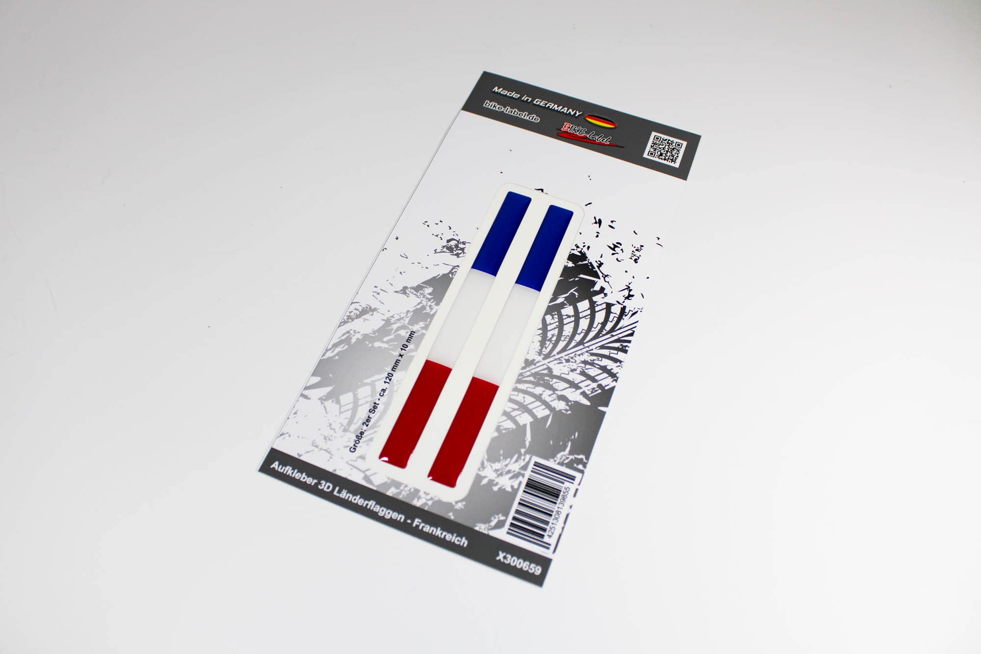 Bike Label 300652N Lot de 3 autocollants 3D drapeau de la France 70 x 35 mm