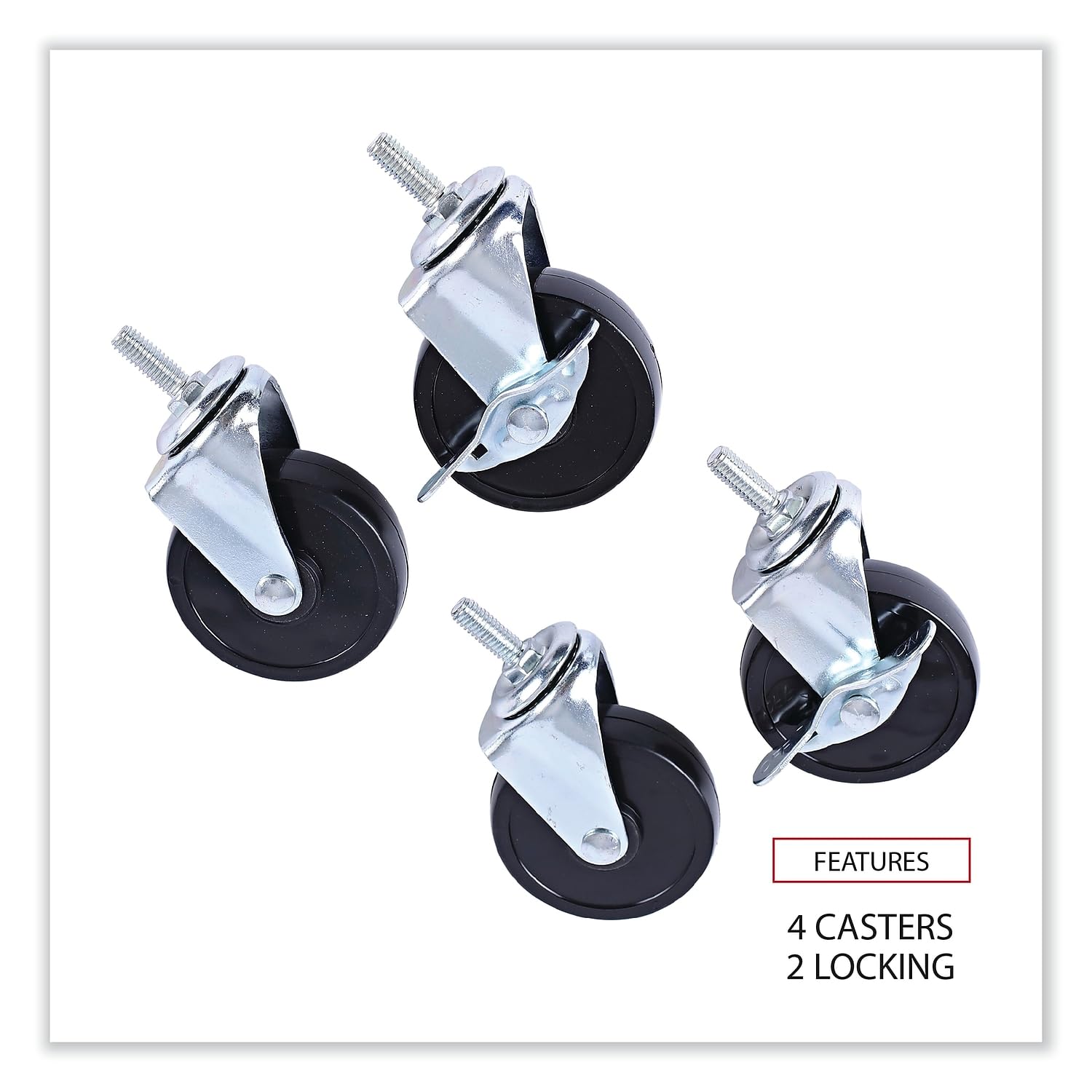 ALICE ナイロン装具類 Alera SW790004 Optional Casters for Wire Shelving, 125 Lbs