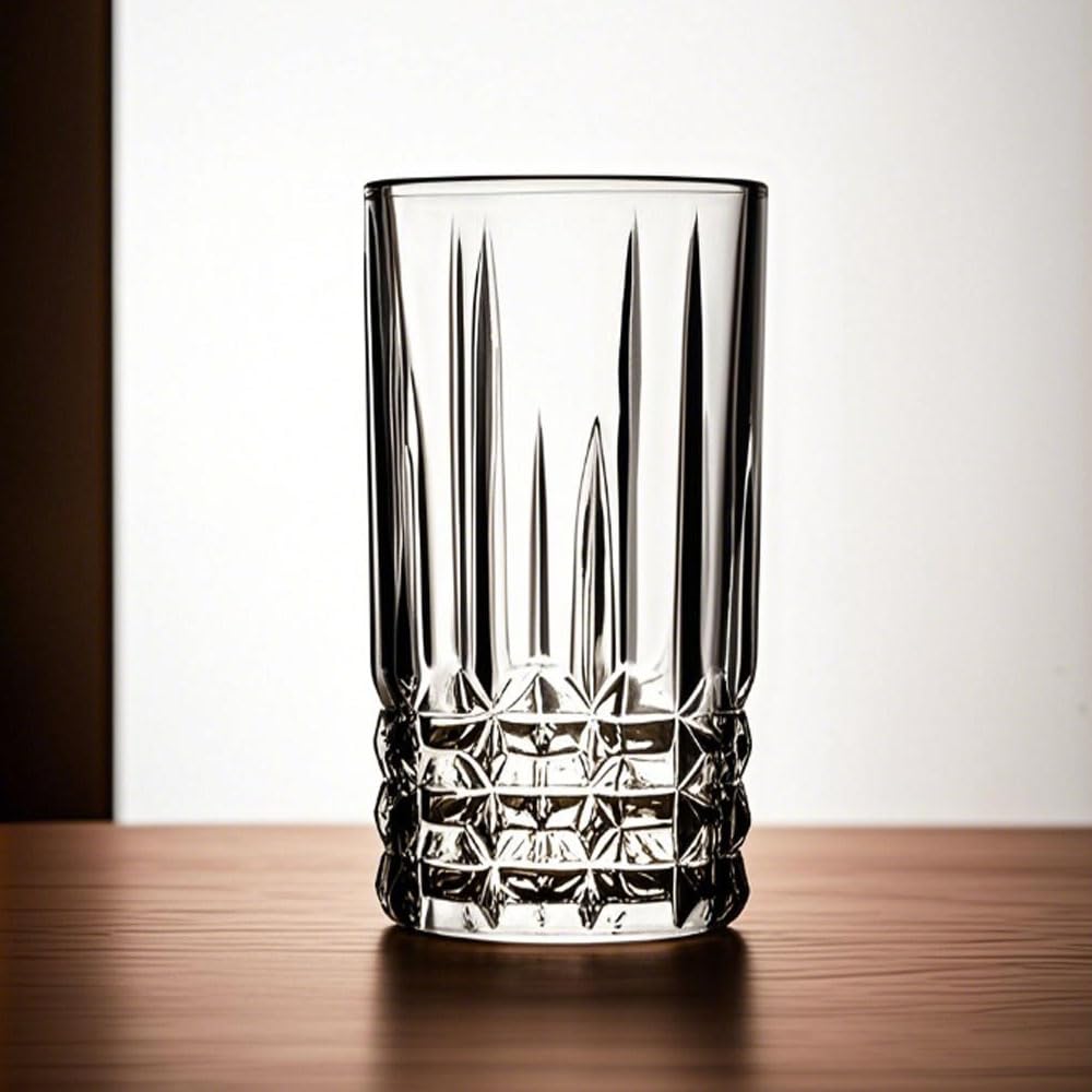 LATRAT Szklanki do picia, Kieliszki 370 ml (φ70 x 150 mm), szkło kryształowe, przezroczyste, nadają się do mycia w zmywarce, do biura (szklanki 2)