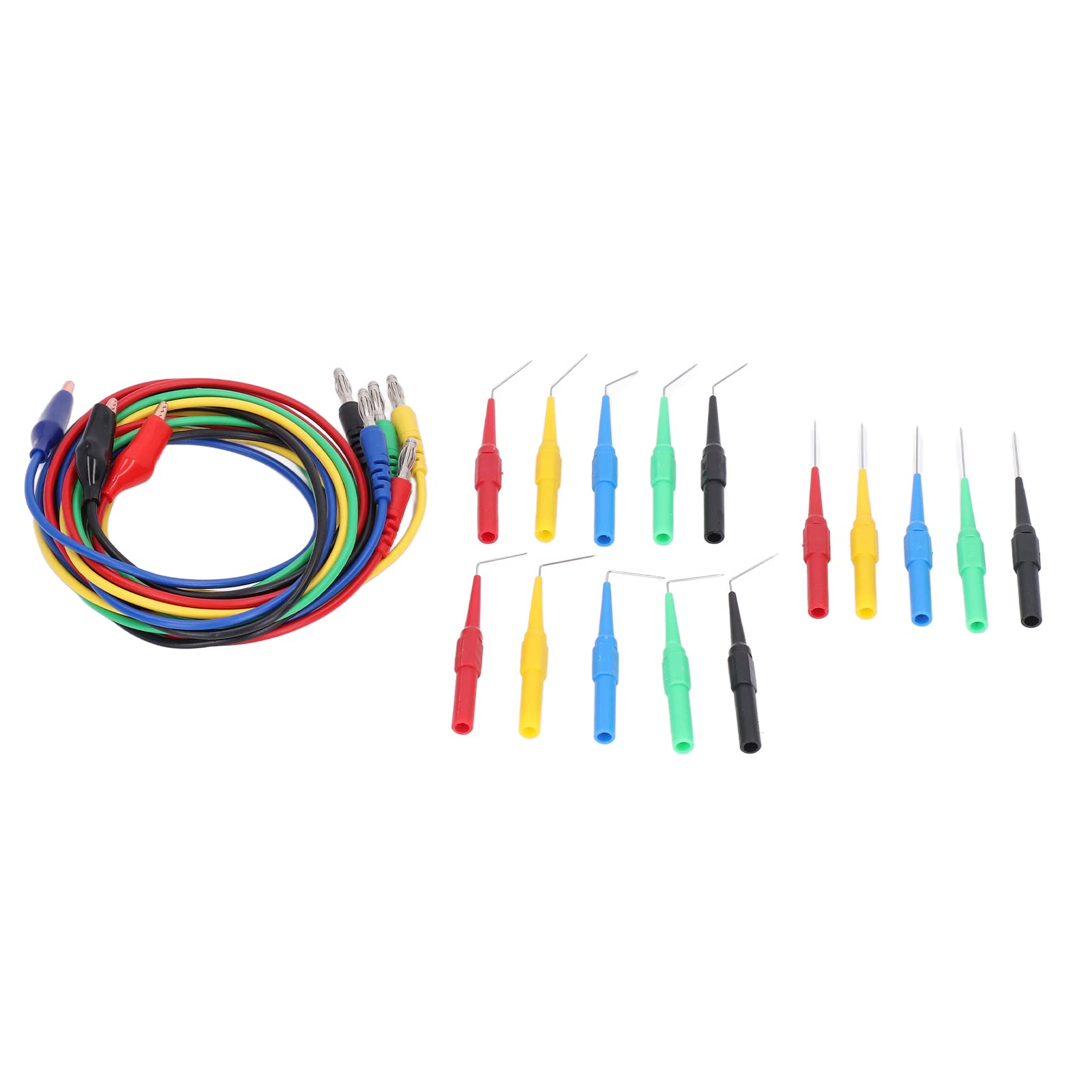 JT8005por 4mm Banana Plug Leads Probe Kit, Plated Clips Back Probe Pins For Multimeter, 3 Angles Of 90°/145°/180°