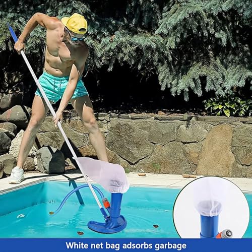Poolsauger Staubsauger Poolreinigung Bodensauger Pool Bodensauger Set – Tragbarer manueller Poolsauger mit Kordelzugbeutel zur Reinigung von Pool Teich und Whirlpool