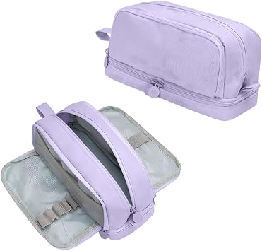 Stationery Organizer Pouch for Kids, Large Capacity Pencil Case for Girls, Pencil Pouch Bag with 4 Compartments, Purple Pen Case Pencil Bag for Kid School Office Supplies