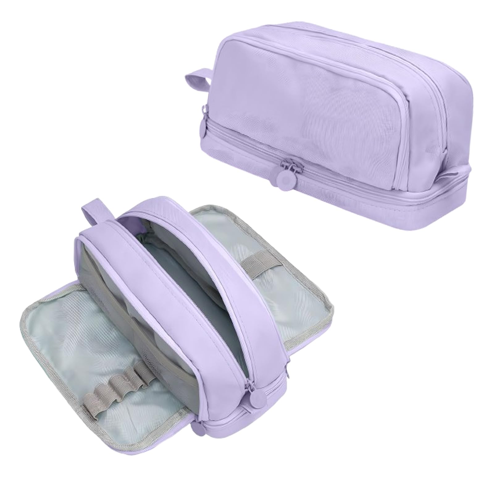 Purple Pen Case Large Capacity with 4 Compartments Pencilcase with Zip on Bottom Zipped Stationery Pouch Bag Pencil Pouch Case for Girls Boys Stationery Organizer Pouch for School Office Supplie