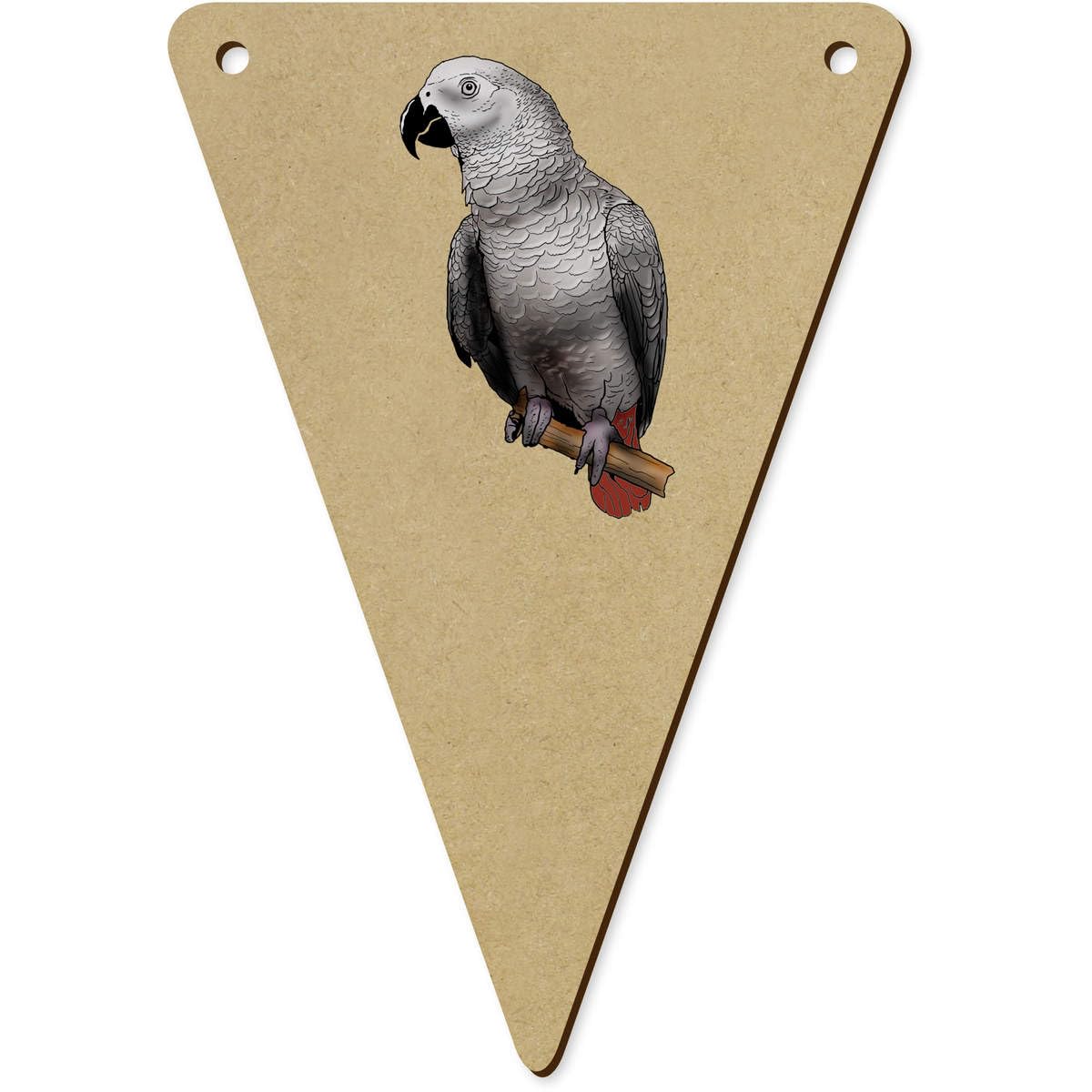 Azeeda 5 x 140mm 'African Grey Parrot' Bunting Pennants/Flags (BN00066335)