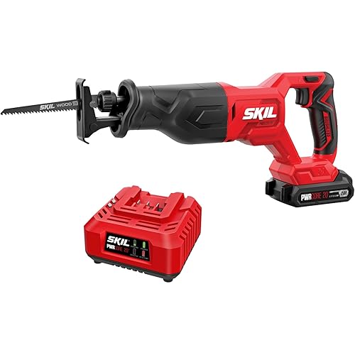 SKIL PWRCORE 20V Brushless Reciprocating Saw Kit Including 2.0Ah Battery and Charger-RS5870B-10
