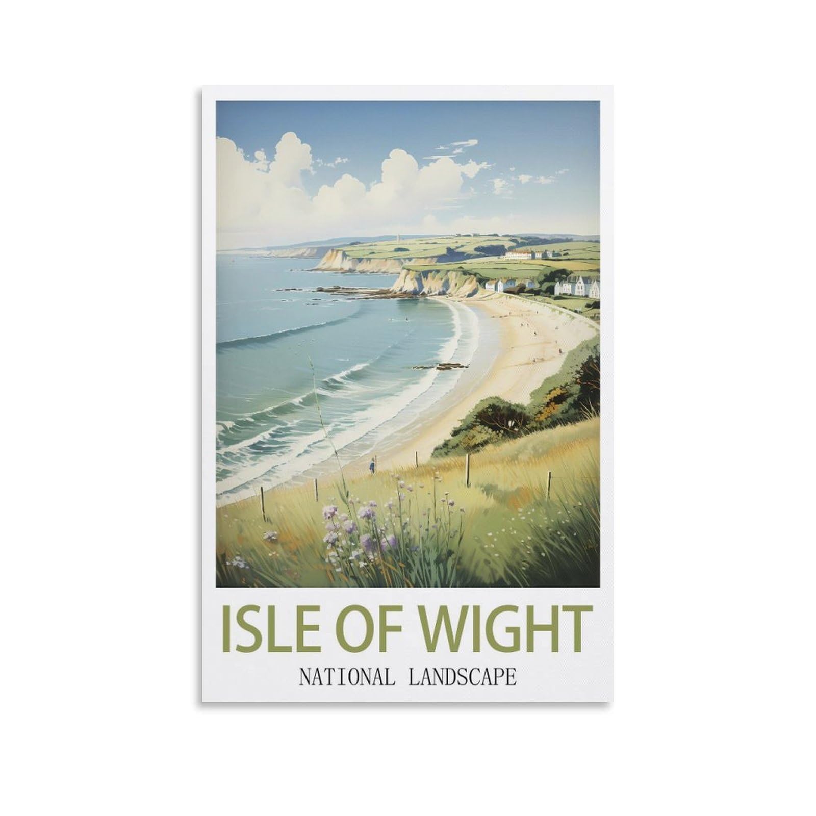 Metal Tin Sign,Isle of Wight National Landscapes,Tin Sign Metal Retro Art Wall Poster for Home Club Garden Decor 30x40cm