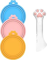Vista 10 de Cuchara para Latas de Comida para Mascotas y 3 Tapas para Latas Espátula Abridor con Forma de Pata Linda Cuchara para Comida Húmeda de Gato