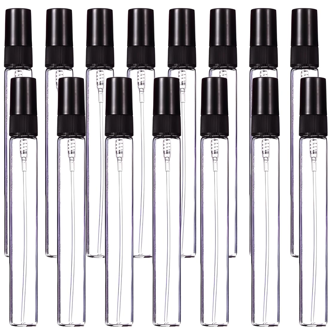 15 pezzi 10ml Mini Flacone Spray, Flacone Spray Vuoto, Riutilizzabile tomizzatore bottiglia di Profumo in Vetro, Plastica Trasparente Flacone Spray,Per Profumo Liquido per l'uso quotidiano e i viaggi