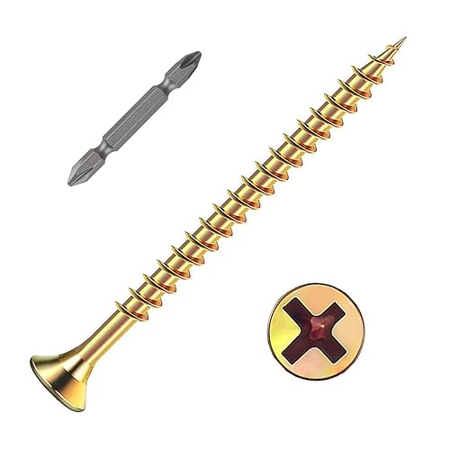 Miniatura 22 de (385 piezas) Tornillos de cabeza plana negros para madera, tornillos autorroscantes de cabeza plana para metal rápido, equipados con kit de anclaje