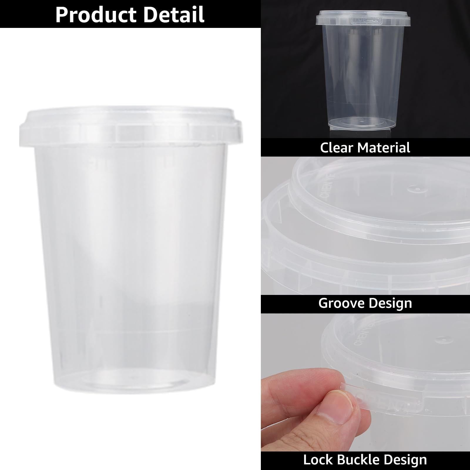 50 contenitori per zuppe per congelatore con coperchio, 520 ml, contenitori per zuppe per congelatore, senza BPA, per zuppe, contenitori in plastica per alimenti da asporto